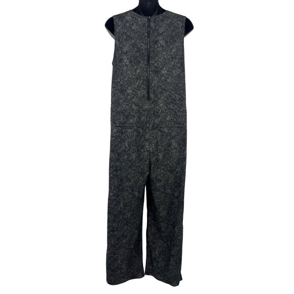 Athleta Womens Size Small Sleeveless V-Neck Jumpsuit Drawstring Black Gray EUC - Picture 6 of 12